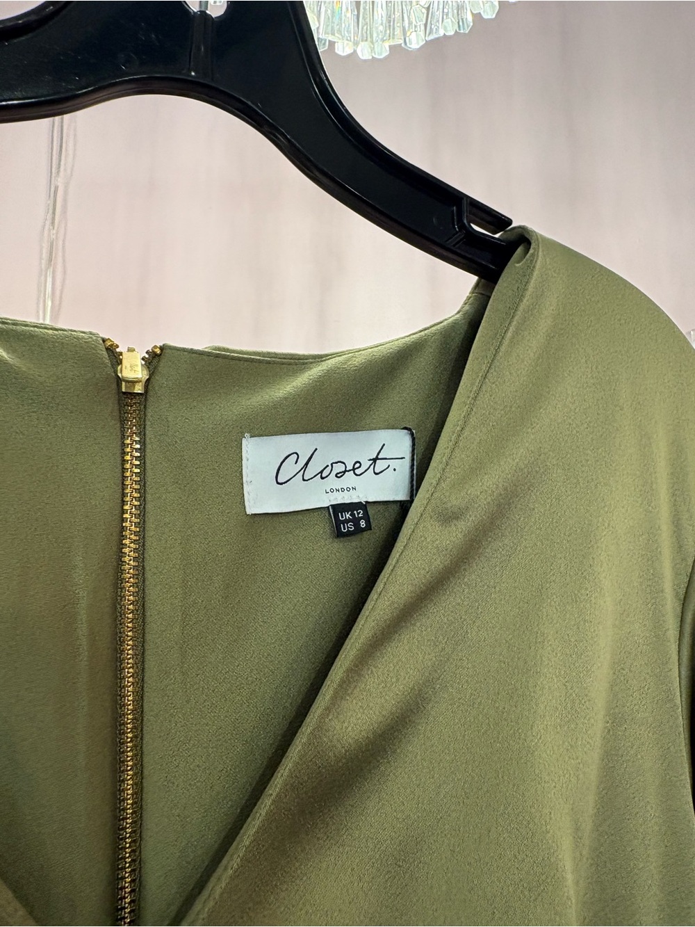 Closet Olive V-Neck Long Sleeve Midi Dress - Picture 2 of 2